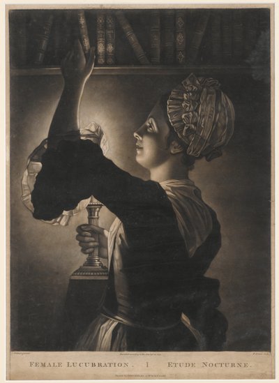 Female Lucubration, print made by Philip Dawe, 1772 by John Foldson